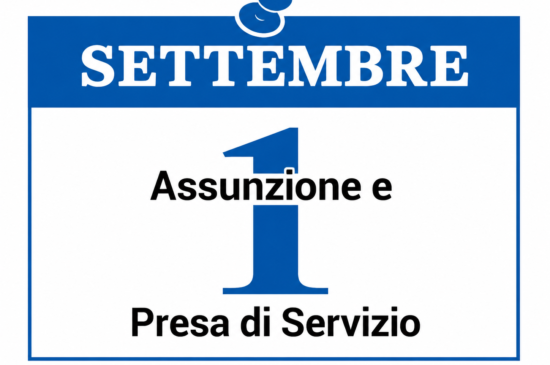 Presa di Servizio Personale Docente ed ATA A.S. 2026/2027 – 1 Settembre 2026